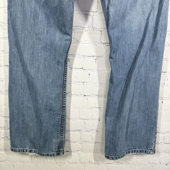 VTG 90’s Lee Dungarees Jeans Men Size 34 Relaxed Boot Cut Blue Denim Baggy Loose - Picture 6 of 15
